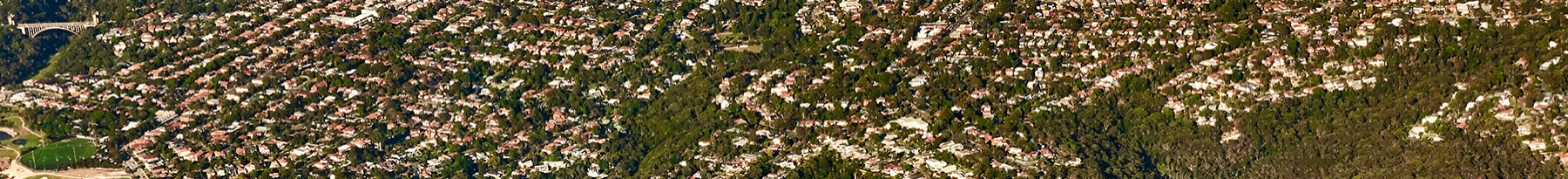 Aerial photograph of Sydney suburbs