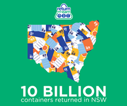 infographic map of NSW with containers on it and 10billion marker.  