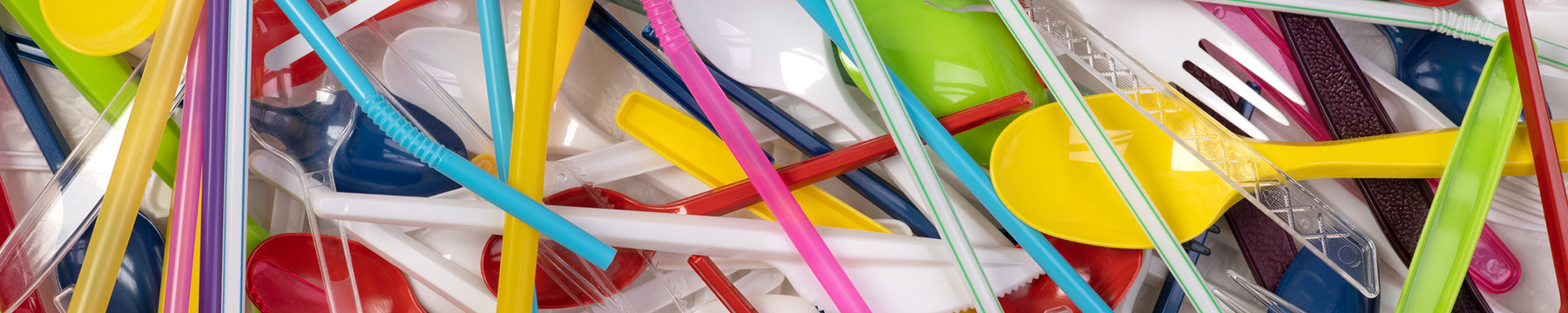 Disposable single use plastic objects such as bottles, cups, forks, spoons and drinking straws