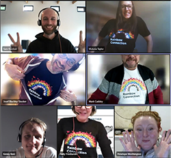screen shot of a zoom meeting between members of the Rainbow Connection Committee