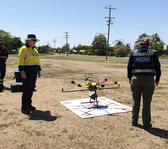 EPA officers with a Lidar drone