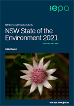 cover of the 2021 NSW State of the Environment Report featuring a pink flannel flower