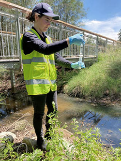 EPA officer conducting water tests