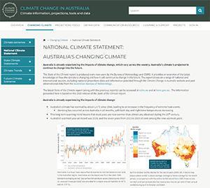 Thumbnail CSIRO and BOM Climate Change in Australia website