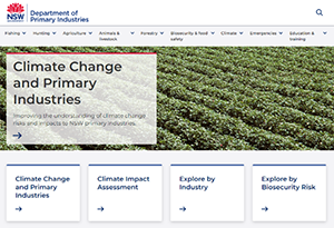 Thumbnail Department of Primary Industries Climate Change and Primary Industries webpage 