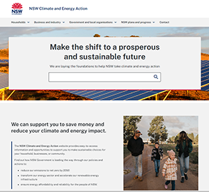 Thumbnail of NSW Climate and Energy Action website