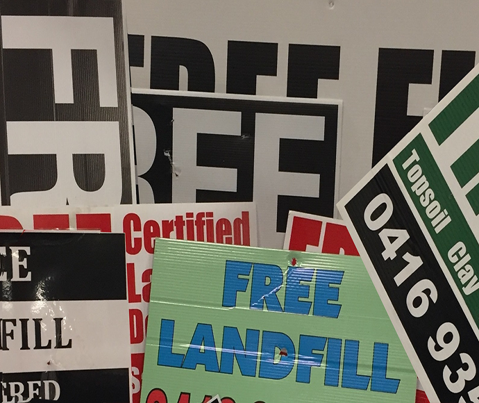 Free land-fill signage