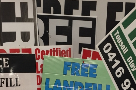 Free land-fill signage