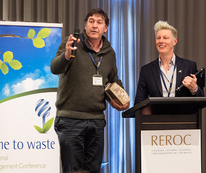 The EPA’s 20-year Waste Strategy director Molly Tregoning fields questions at the ‘No Time to Waste’ conference in Wagga