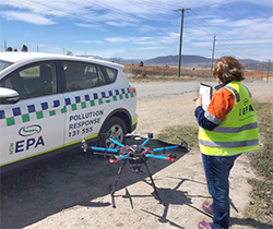 EPA staff operating a drone