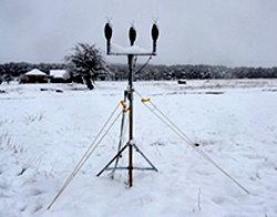 Noise monitor set up in snowy conditions