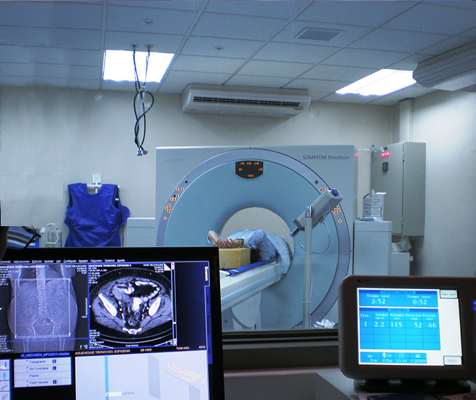 patient in a ct scanner
