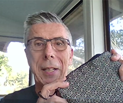 of EPA’s John Lavarack showing reusable cloth zip bag