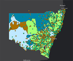 onscreen spatial map shows locations of UPSS in NSW