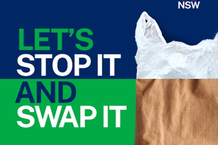Lightweight plastics bag Stop it and Swap It campaign poster