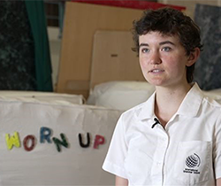school student supports school uniform recycling project Worn Up