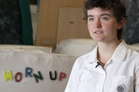 school student supports school uniform recycling project Worn Up