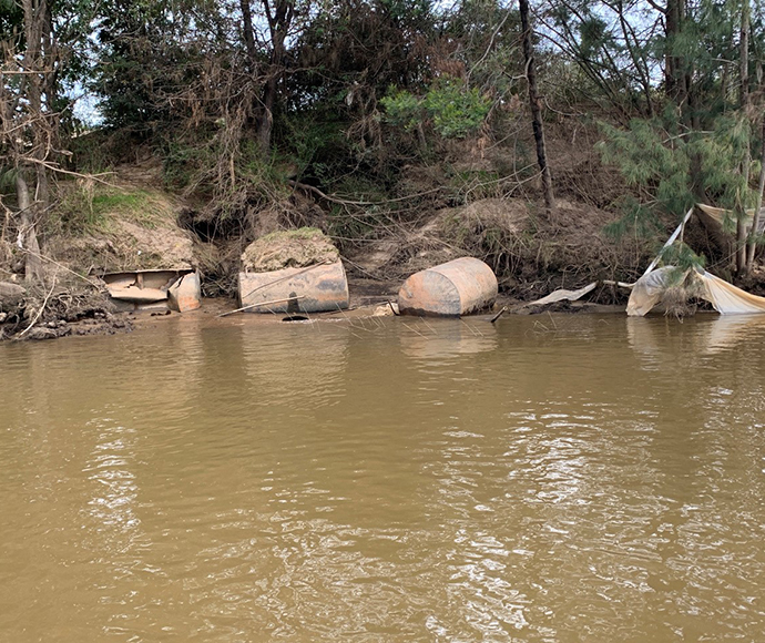 Debris from the 2021 Hawkesbury River floods