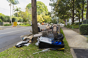 Illegal household dumping in a Sydney street
