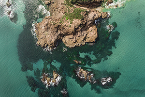 Aerial photo of Birubi Point