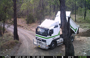 Surveillance camera footage of truck illegally dumping in Blacktown Local Government Area