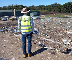 EPA officer inspecting waste facility near Coffs Harbour