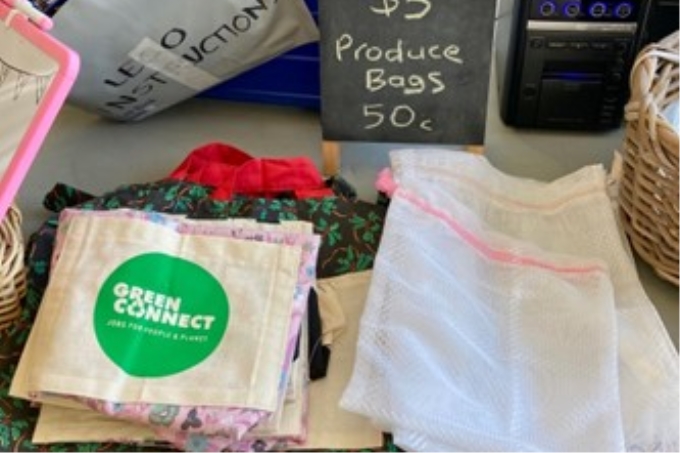 Bags sewn by Green Connect in the Illawarra