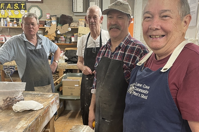Group of men at their Men's Shed