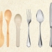 Wooden chopsticks, bamboo/wooden, reusable plastic and metal cutlery are swaps for single-use plastic cutlery