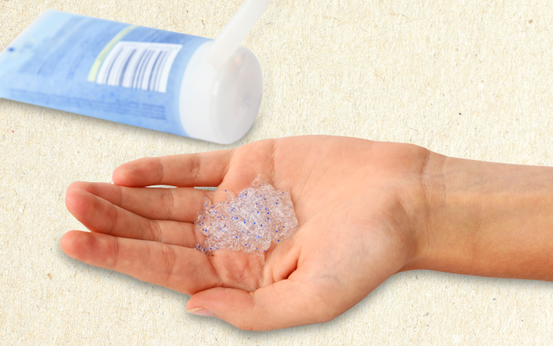 Banned plastic microbeads in certain rinse-off personal hygiene products