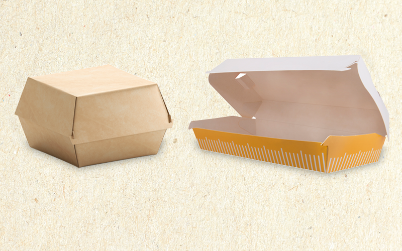 Cardboard and paper clamshell containers are swaps for expanded polystyrene clamshell containers