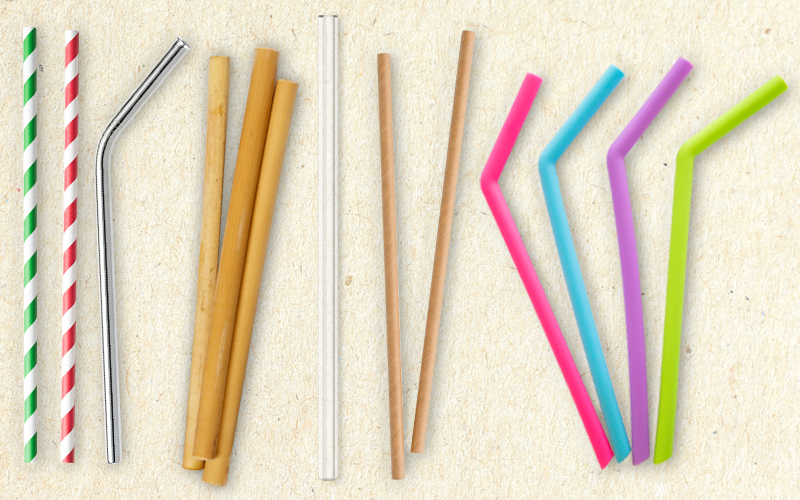 Paper, metal, bamboo, glass, cardboard and silicone straws are swaps for single-use plastic straws