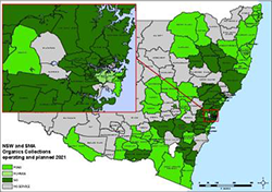 map of NSW showing councils with FOGO