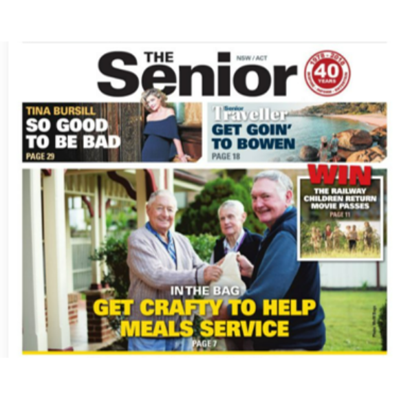 meals on wheels on cover of the senior newspaper