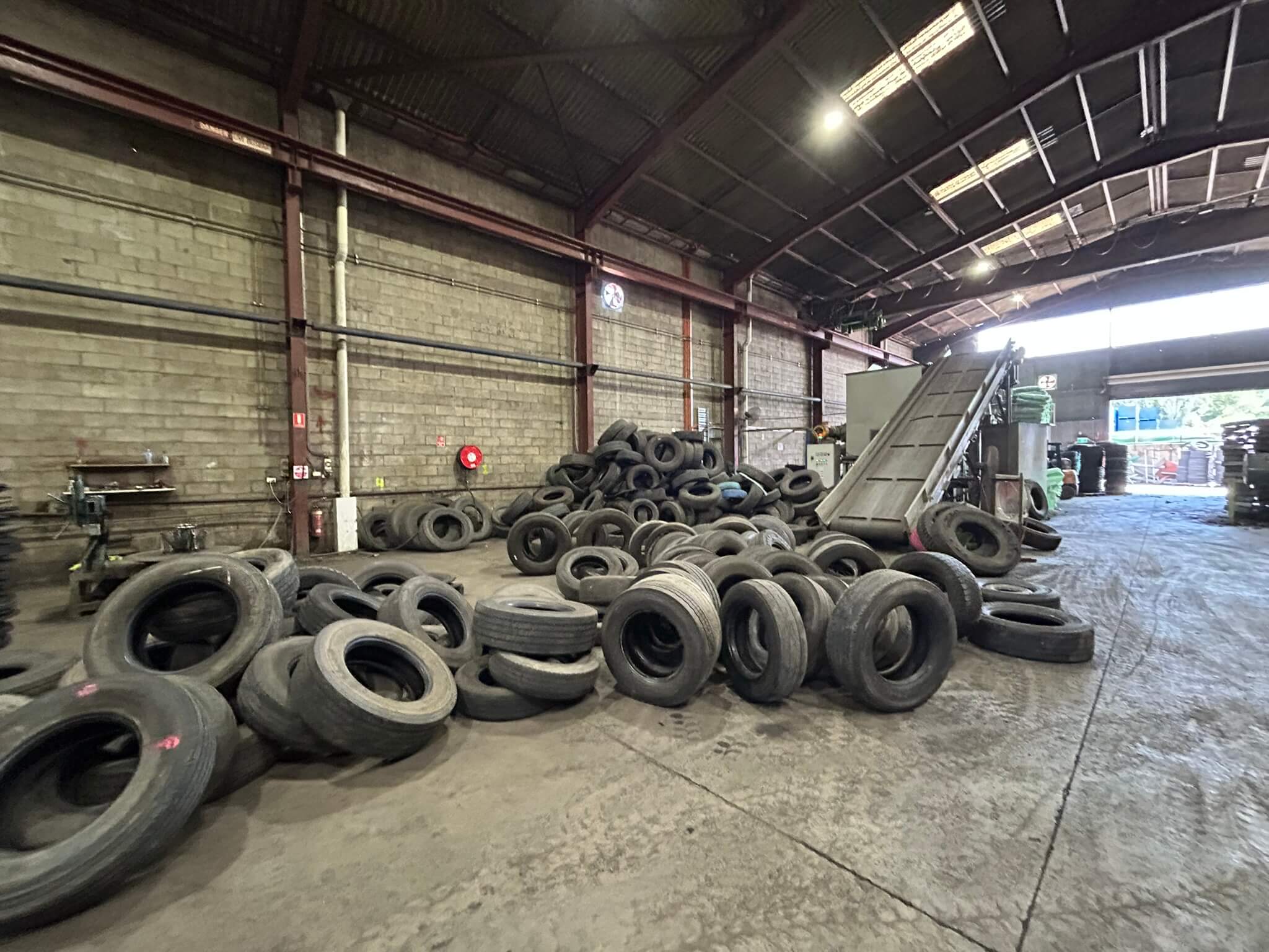 Tyres stored on site