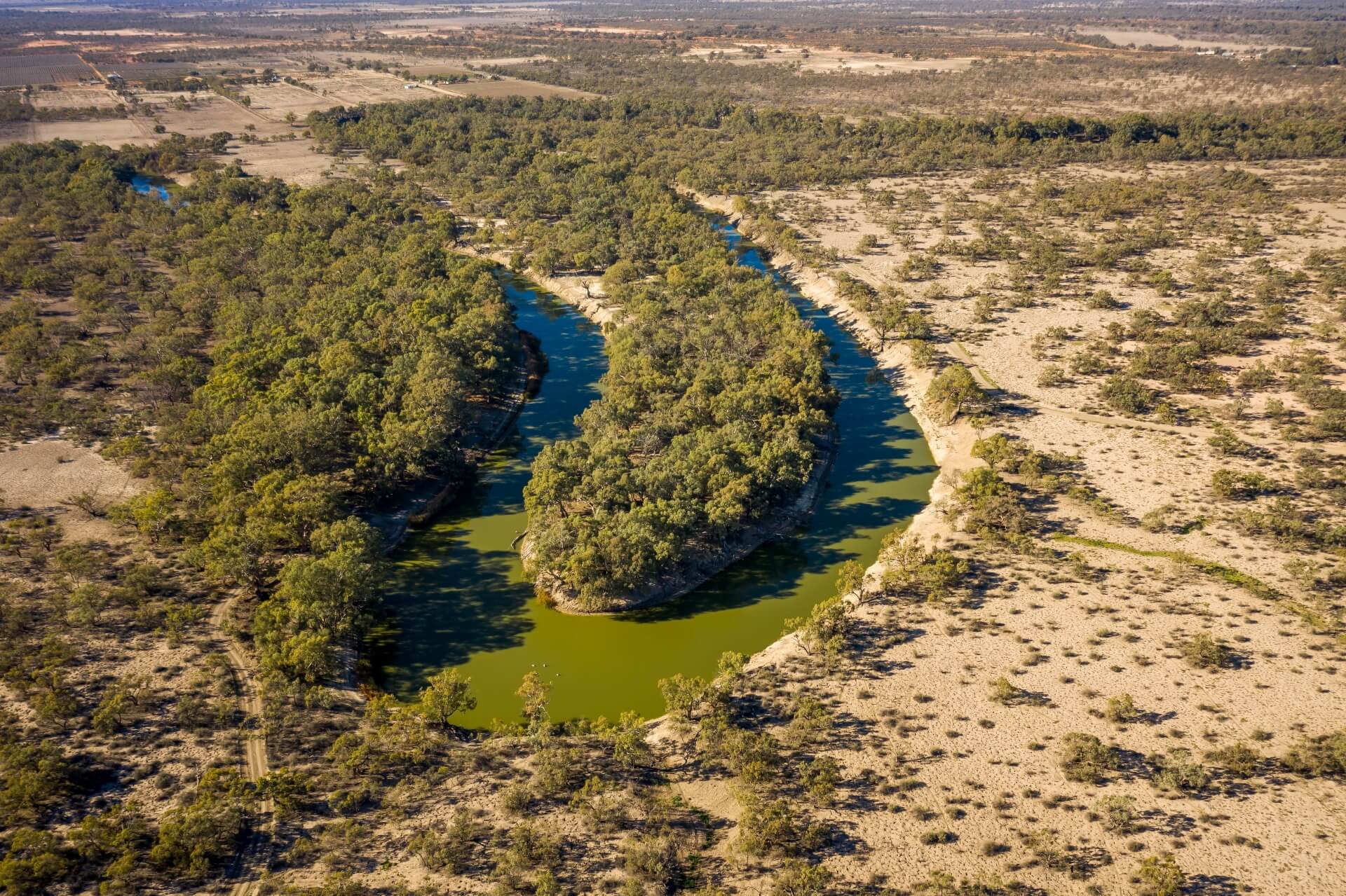 Aerial photo of Darling-Baaka River, Kinchega National Park. Credit: John Spencer/DCCEEW