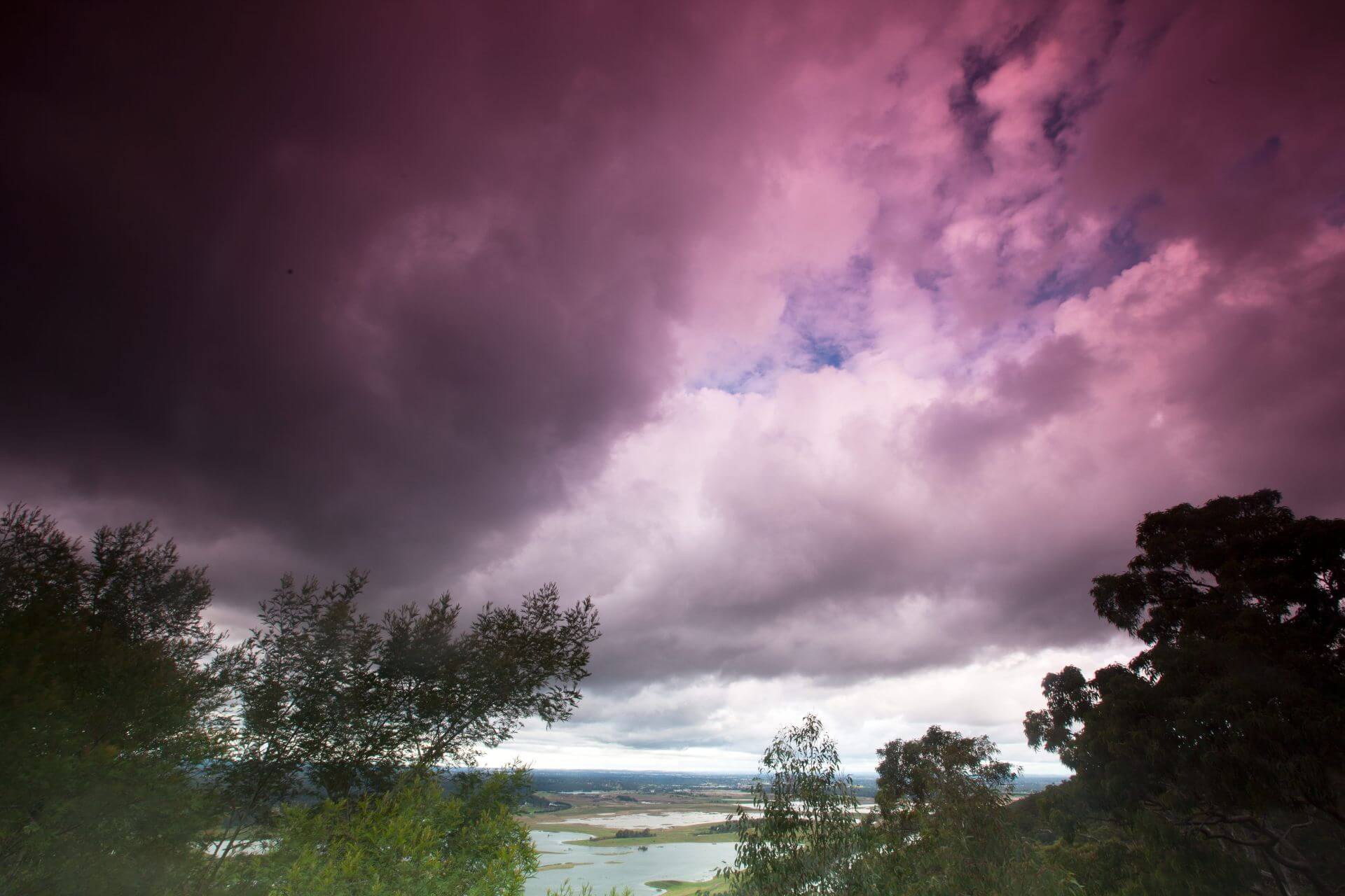 Storm over floodplain near Penrith
