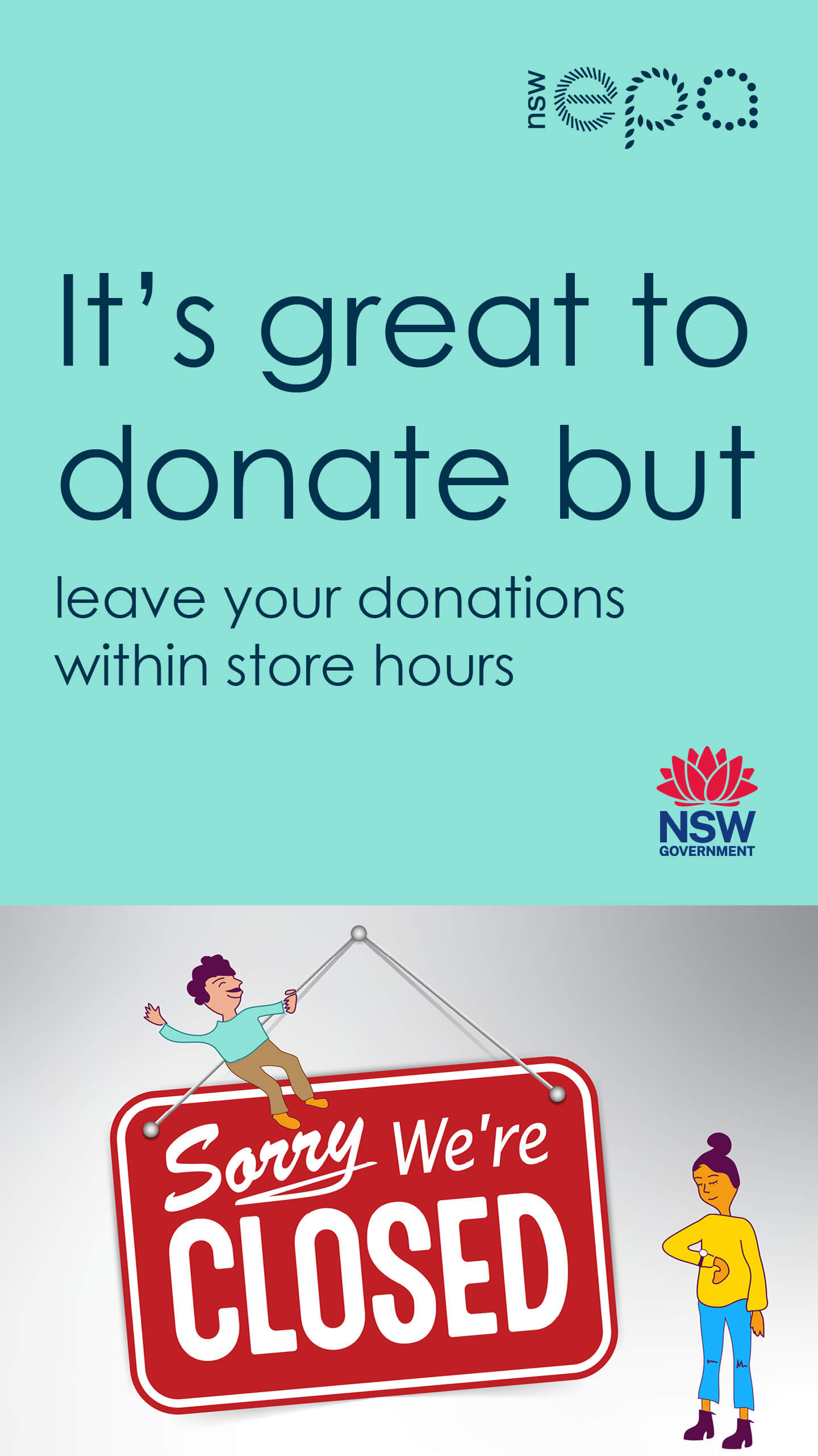 It's great to donate but leave your donations within store hours