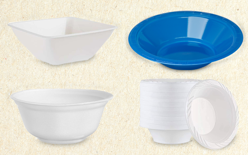 Single-use plastic bowls
