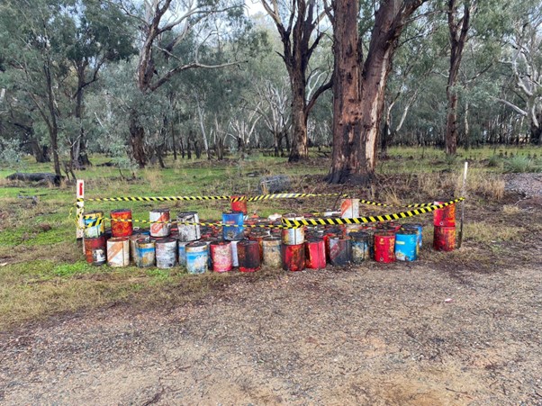 Drums retrieved during clean-up program, Central West NSW